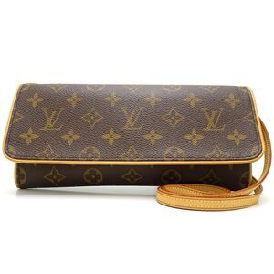 Louis Vuitton Monogram Pochette Twin GM Shoulder Bag Brown